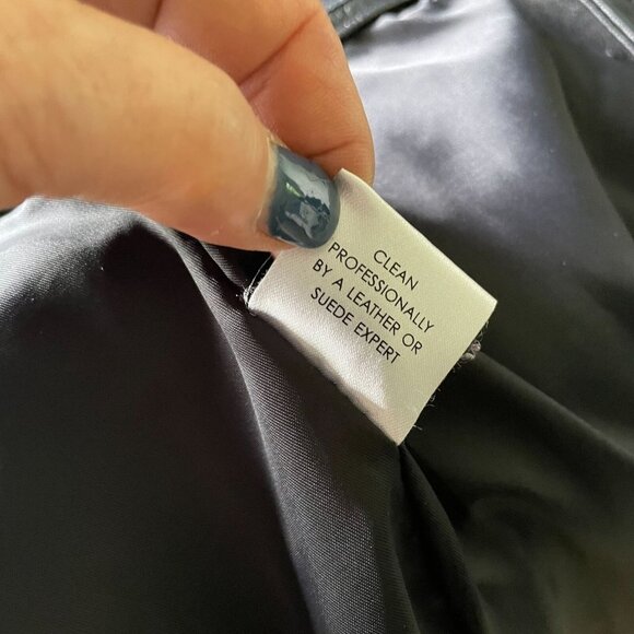 Calvin Klein Genuine Leather Trench Coat Women Small Black Classic Elegant Retro - Picture 8 of 15